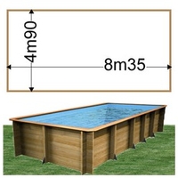 Piscine bois Woodfirst Original Rectangulaire 800 x 400 x 146 cm liner blanc
