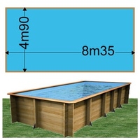 Piscine bois Woodfirst Original Rectangulaire 800 x 400 x 146 cm liner bleu france