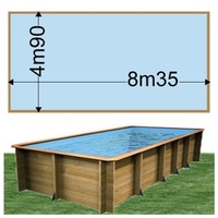 Piscine bois Woodfirst Original Rectangulaire 800 x 400 x 146 cm liner bleu pâle