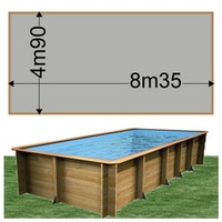 Piscine bois Woodfirst Original Rectangulaire 800 x 400 x 146 cm liner gris clair