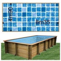 Piscine bois Woodfirst Original Rectangulaire 800 x 400 x 146 cm liner persia bleu