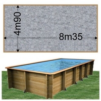 Piscine bois Woodfirst Original Rectangulaire 800 x 400 x 146 cm liner stone gris