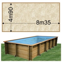Piscine bois Woodfirst Original Rectangulaire 800 x 400 x 146 cm liner stone sable