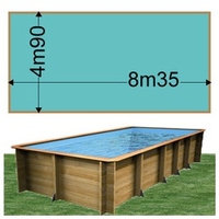 Piscine bois Woodfirst Original Rectangulaire 800 x 400 x 146 cm liner vert caraïbes
