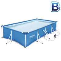 Piscine tubulaire rectangulaire Stell Pro Frame 4.00 x 2.11 x H.0.81 m