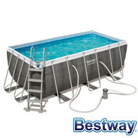 Piscine tubulaire rectangle Power Steel Swim Vista Pool Gris 4.12x2.01xH.1.22m