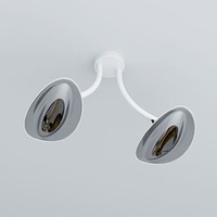Plafonnier chauffant infrarouge double tête 2 x 2000 W - blanc/chrome