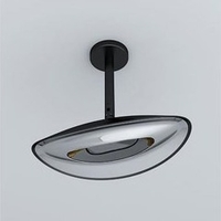 Plafonnier chauffant infrarouge 2000 W - noir/chrome