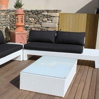 Salon bas de jardin HAWAÏ en résine blanche