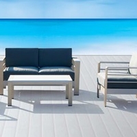 Salon bas de jardin en aluminium anodisé Massa gris