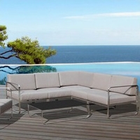 Salon bas de jardin St Barth en Oléfine taupe