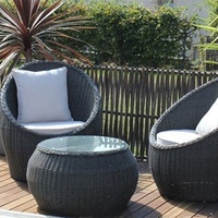Salon de jardin duo Bali en résine grise