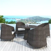 Salon repas de jardin Naos taupe en résine chocolat