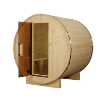 Sauna tonneau ext 2/4 pers en pin 1500x1828x1914 ep 38,5 mm