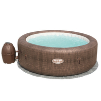 St Moritz/Rattan 5/7 places rond marron - Bulles Airjets