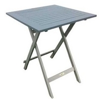 Table carrée en acacia bicolore Burano lin/gris