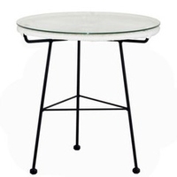 Table ronde noire et blanche Ovaly