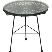 Table ronde noire et dorée Ovaly