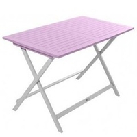 Table rectangulaire en acacia bicolore Burano muscade/orchidée