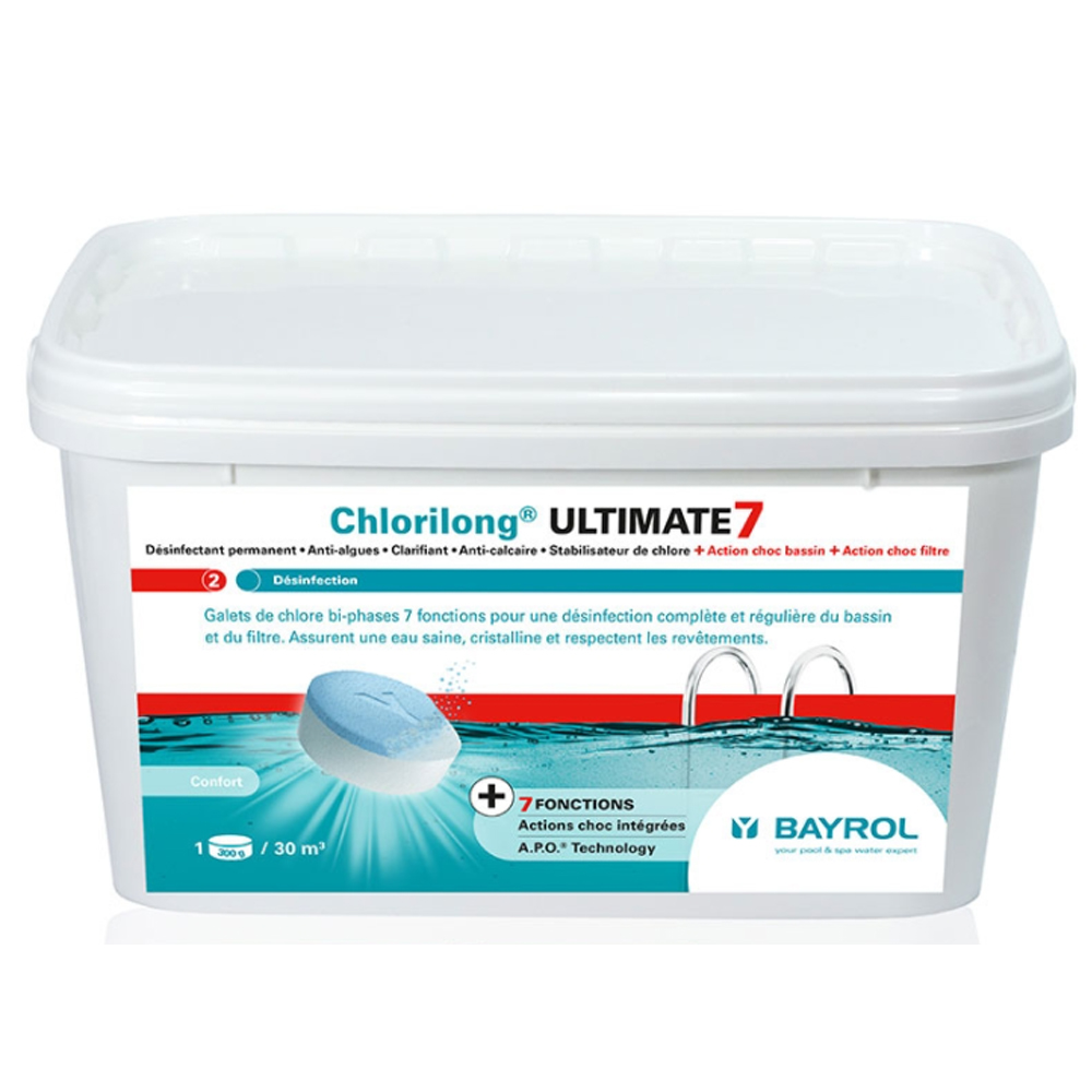 Chlore piscine multiactions en galets
